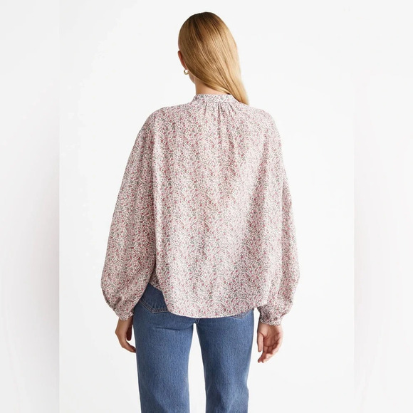& Other Stories Paris Atelier Floral Print Silk Blend Blouse Size 8 - Picture 4 of 15